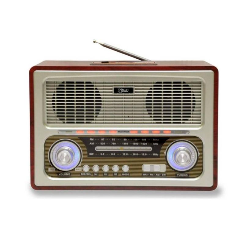Radio Parlante Bluetooth AUX USB FM AM SW Vintage RetroRadio Mlba-1