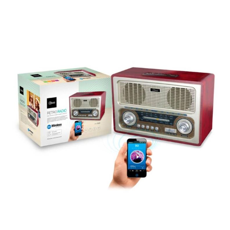 Radio Parlante Bluetooth AUX USB FM AM SW Vintage RetroRadio Mlba-2