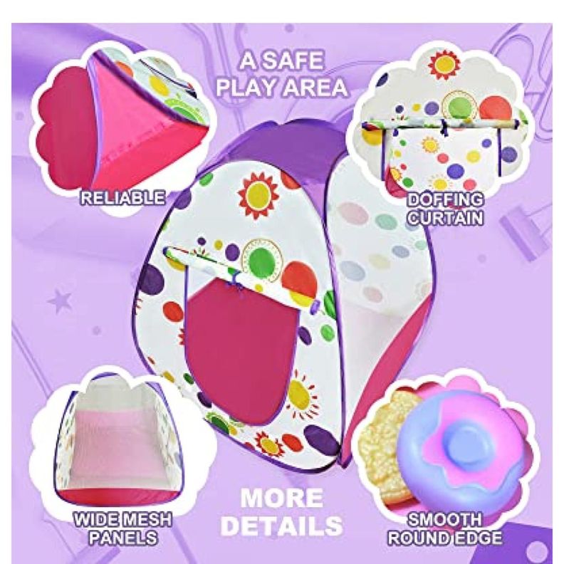 Juguete Carpa Plegable Con Accesorios Infantil Varios Colores-3