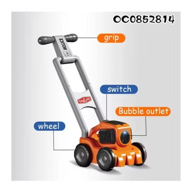 Juguete Carro Corta Cesped Lanza Burbujas Naranja Infantil-2