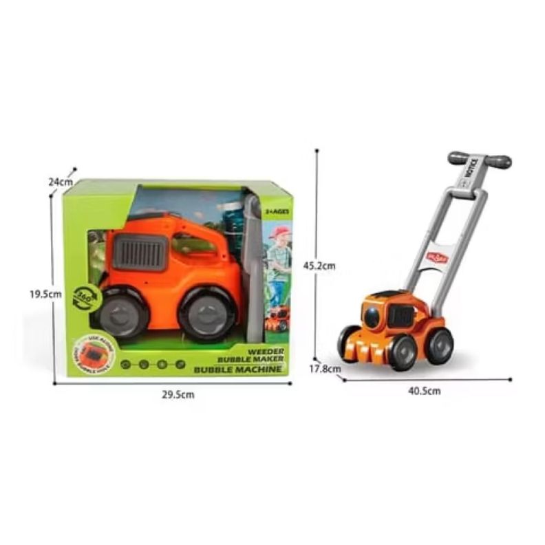 Juguete Carro Corta Cesped Lanza Burbujas Naranja Infantil-5