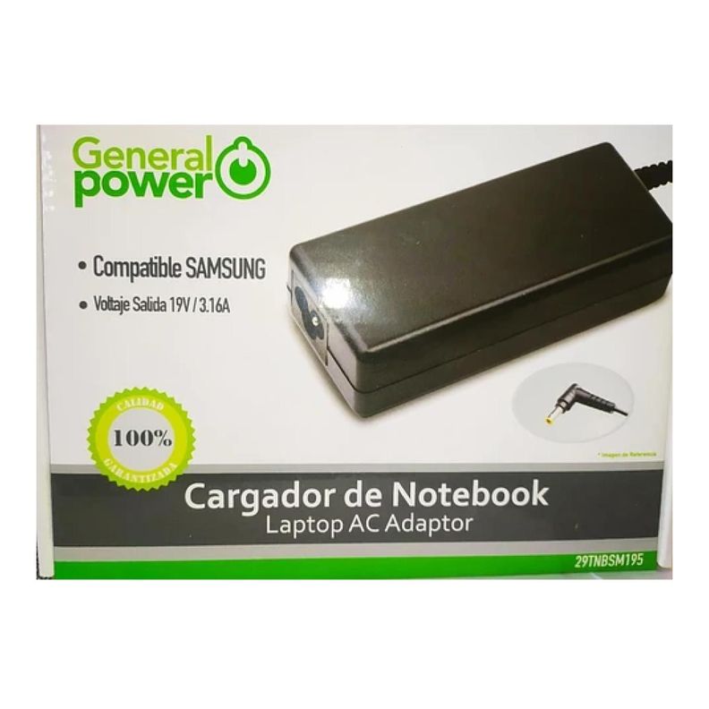 Cargador Alternativo Notebook Samsung 19V 3.16A General Power-1