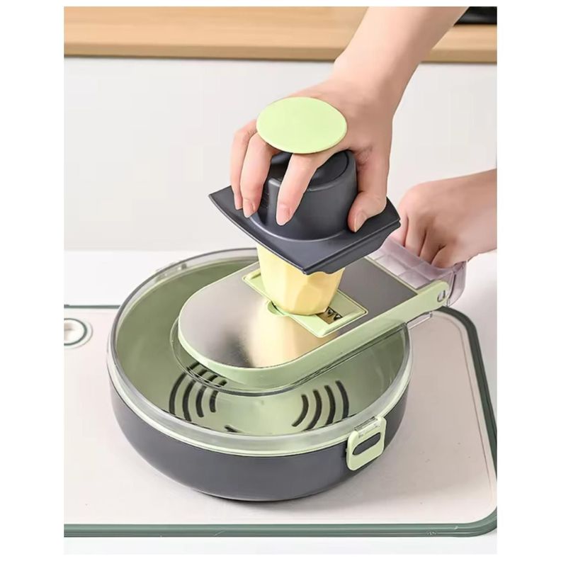 Cortador Picador De Verduras 13 En 1 Con Accesorios Redondo-2