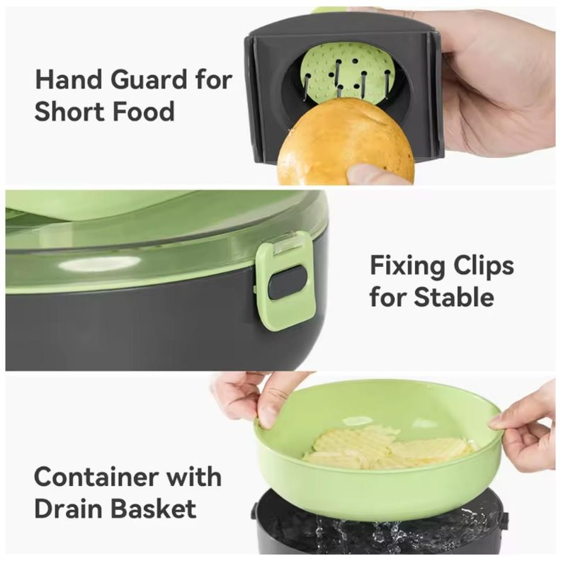 Cortador Picador De Verduras 13 En 1 Con Accesorios Redondo-3