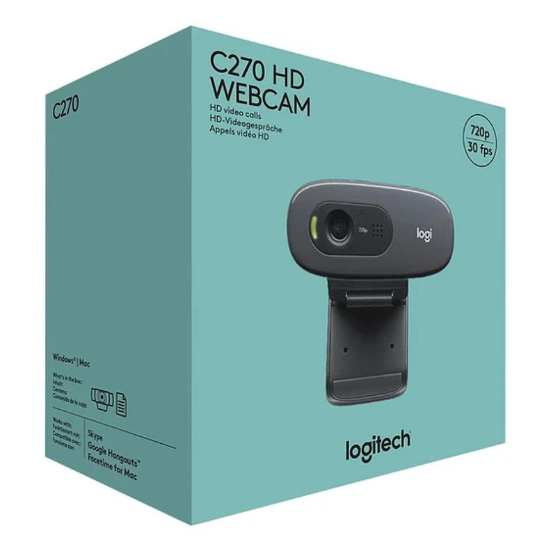 Camara Web Webcam HD 720P USB Negro C270 Logitech-2