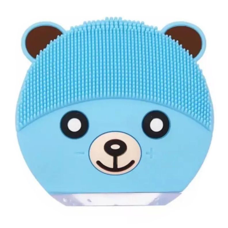 Cepillo Limpieza Facial Sonico De Silicona USB Osito Azul-0