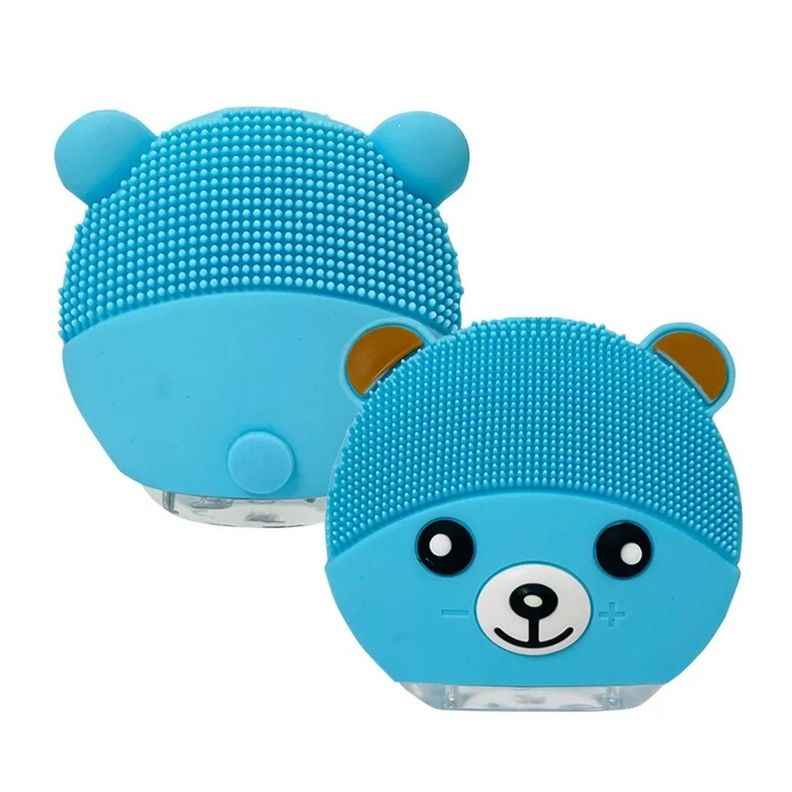 Cepillo Limpieza Facial Sonico De Silicona USB Osito Azul-3