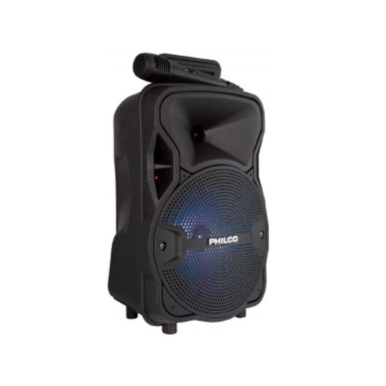Parlante Karaoke Bluetooth USB TLF FM LED RGB Negro Philco-1