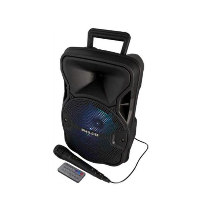 Parlante Karaoke Bluetooth USB TLF FM LED RGB Negro Philco-0