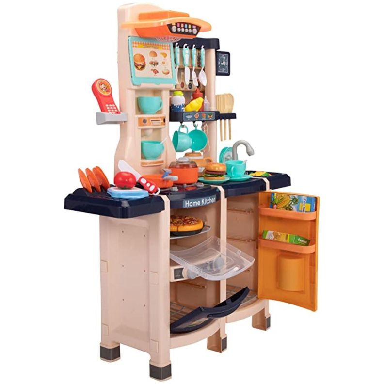 Juguete Set Cocina 65 Piezas Luz Sonido Azul Infantil 100Cm-1
