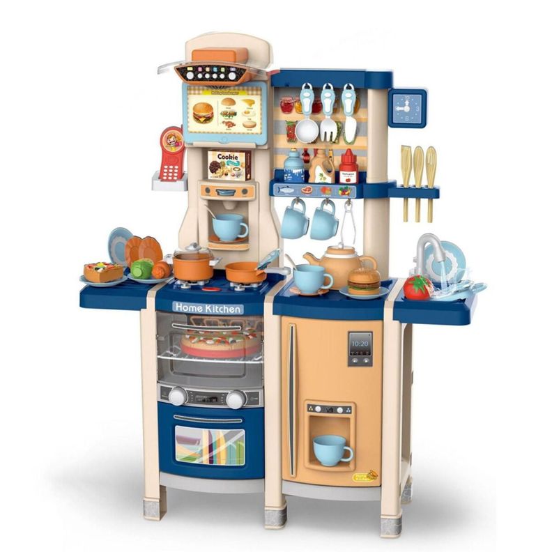 Juguete Set Cocina 65 Piezas Luz Sonido Azul Infantil 100Cm-0