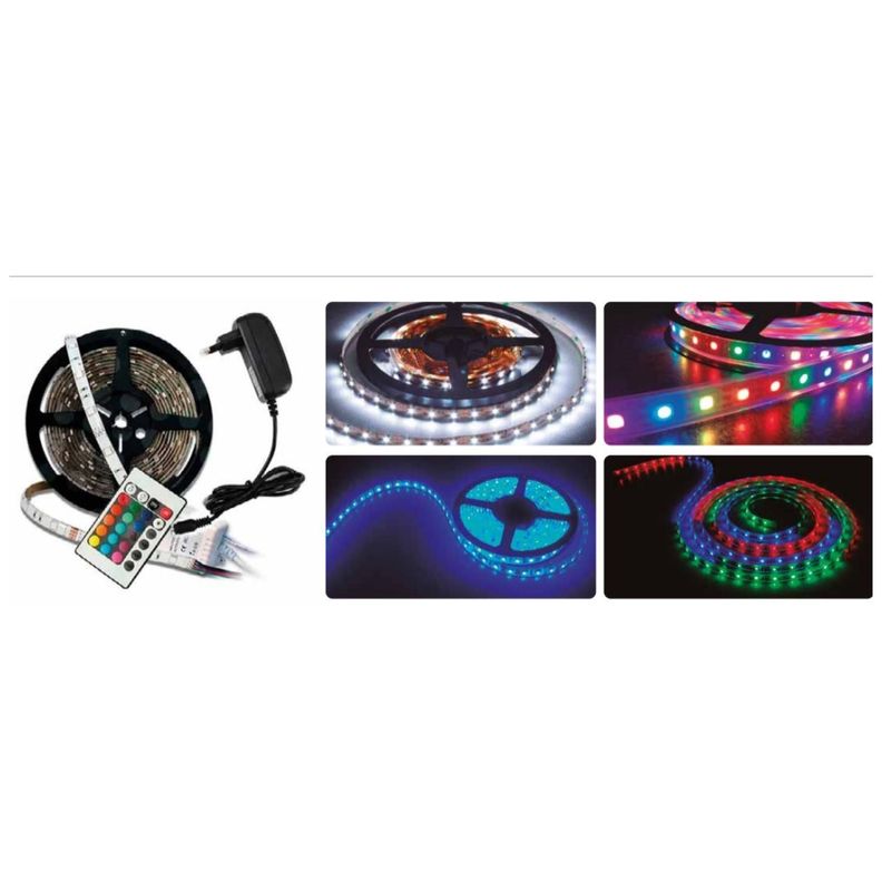 Tira De Luces LED RGB 5Mts Impermeable Adhesivo Control Remoto Tecnolab-2