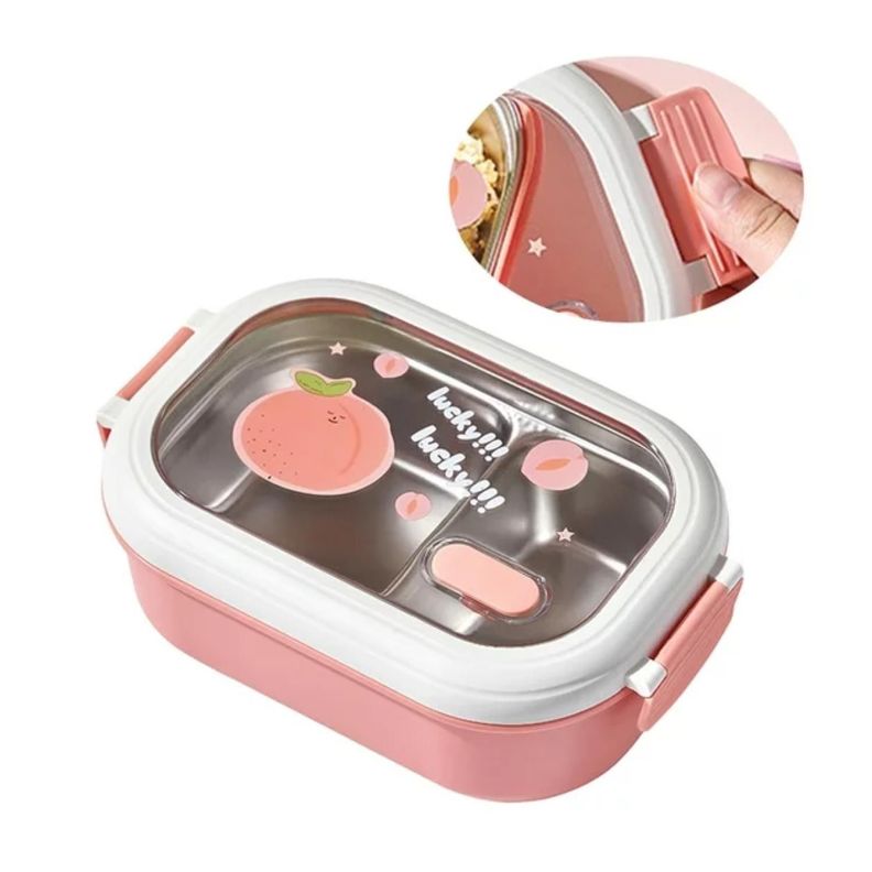 Lonchera Fiambrera Taper 22x14x8cm Fruta Rosa Kawaii-5