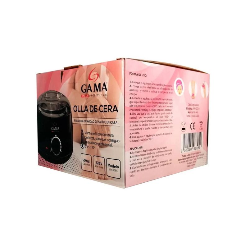 Olla Calentadora De Cera Para Depilacion Negro 500cc Gama-2