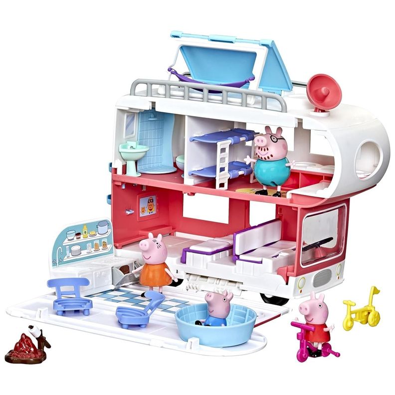 Juguete Casa Rodante De Peppa Pig Con Accesorios Rojo-3
