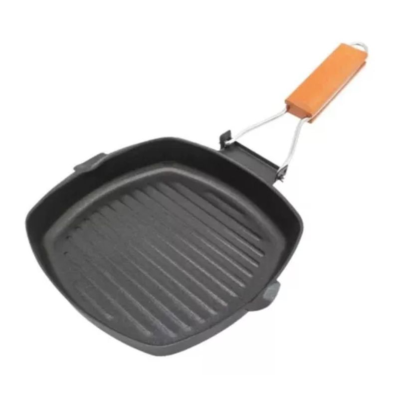 Sarten Plancha Grill Antiadherente Cuadrado 24cm Con Mango-0