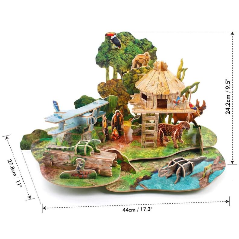 Juguete Puzzle Armable 3D Selva Amazon Bosque 63 Piezas-2