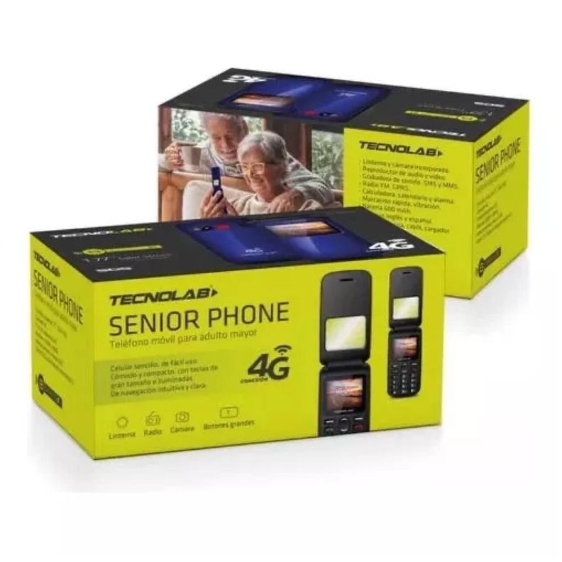 Telefono Senior Adulto Mayor Tipo Almeja 4G Negro -2