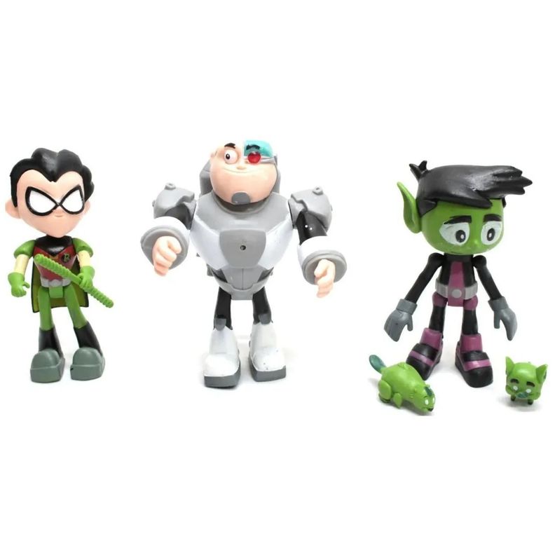 Juguete Figuras Jovenes Titanes 3 Piezas 13Cm Accesorios-1