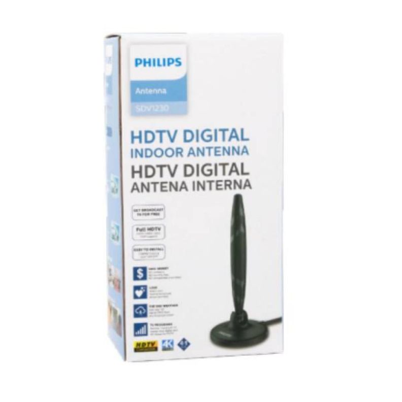 Antena Indoor Para Tv HDTV 180° Rotacion Coaxial SDV1230 Philips-2