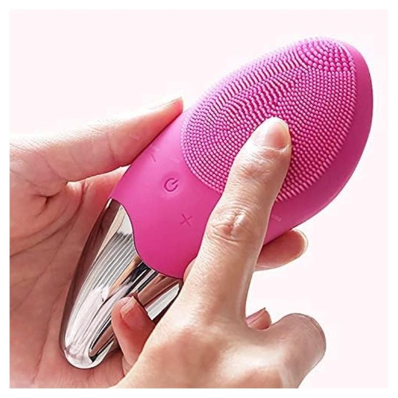 Cepillo De Limpieza Facial Sonico De Silicona Recargable USB-4