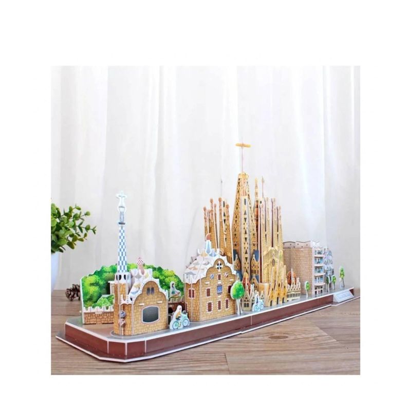 Juguete Puzzle 3D City Line Barcelona 186 Piezas 54x26x17cm-1