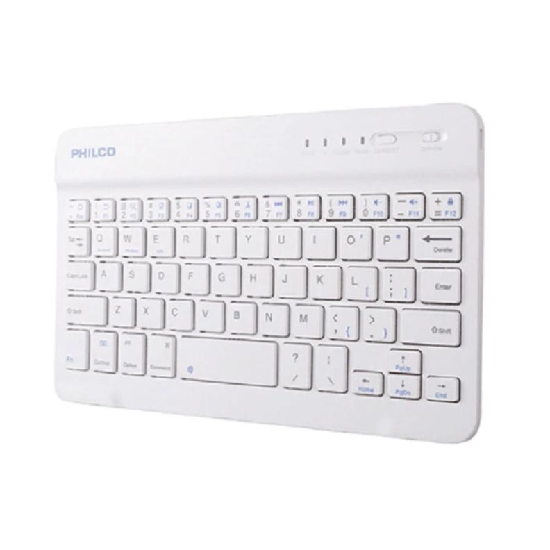 Mini Teclado Bluetooth 7" Recargable Blanco BK-701 Philco-1