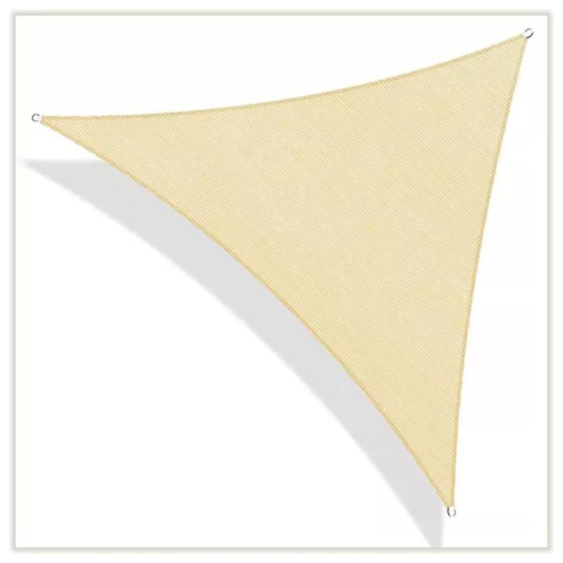 Toldo Vela Malla Sombreadora Triangular Beige 5x5x5Mts Malla Raschel-3