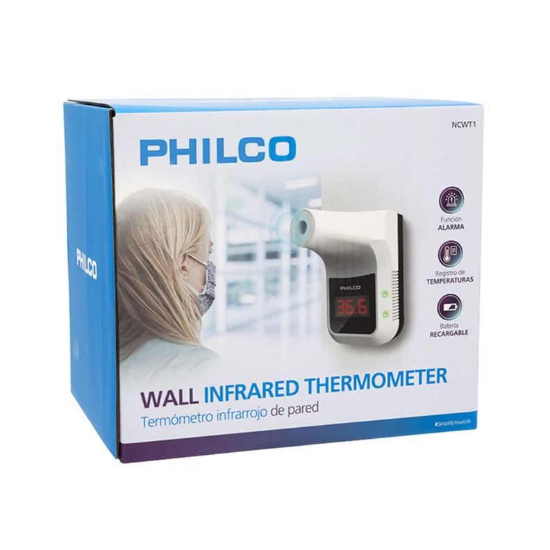 Termometro Infrarrojo De Pared Recargable Blanco Philco-2