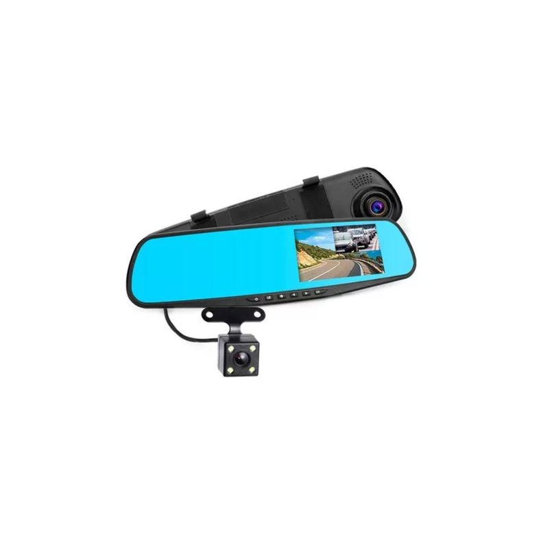 Espejo Retrovisor Con Camara Frontal Y Trasera HD Cableado-0
