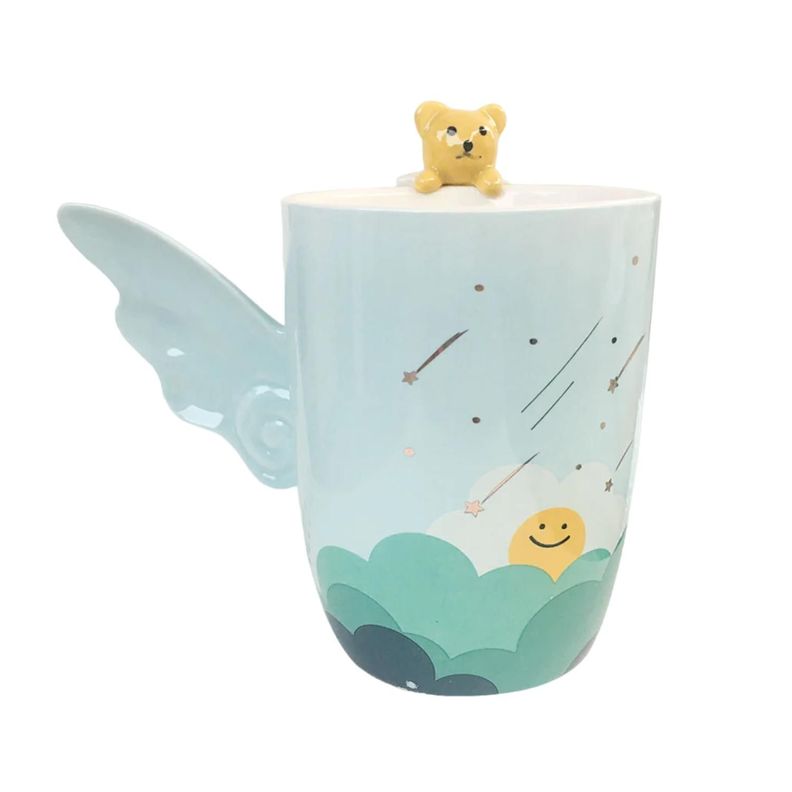 Tazon Taza Ceramica 380ml Asa De Ala Diseño Nubes-0