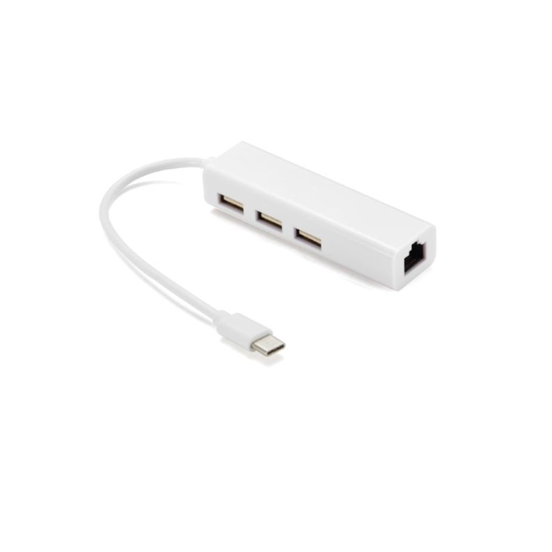 Hub USB Tipo C 4 En 1 USB 2.0 Blanco Tecnolab-0
