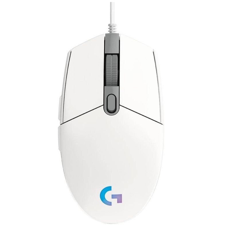 Mouse Gamer Alambrico 6 Botones 8000 DPI G203 RGB Blanco Logitech-0