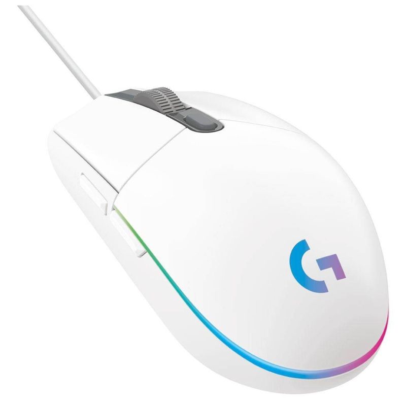 Mouse Gamer Alambrico 6 Botones 8000 DPI G203 RGB Blanco Logitech-1