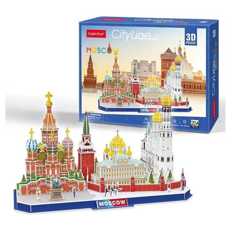 Juguete Puzzle 3D City Line Moscow 204 Piezas 40x24x21cm-0