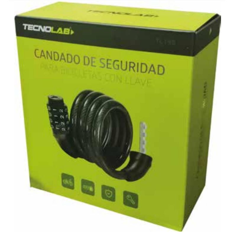 Candado De Seguridad Con Llave De 4 Digitos Largo Tecnolab-2