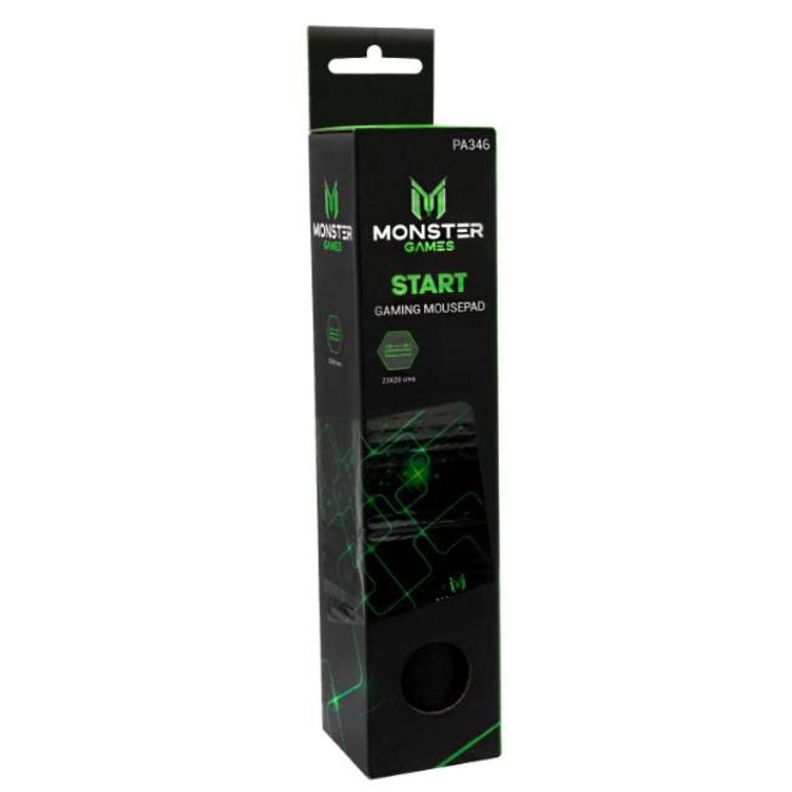 MousePad Gamer 23x20cm Negro Verde Start Monster Games-1