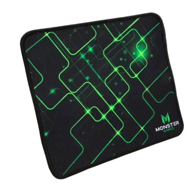 MousePad Gamer 23x20cm Negro Verde Start Monster Games-0