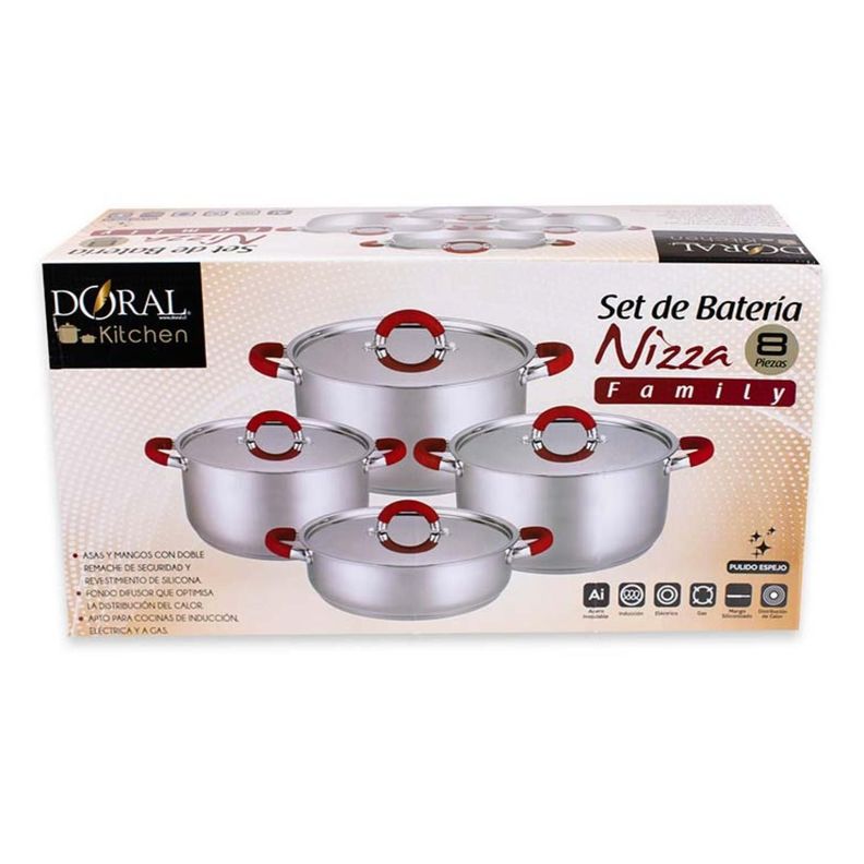 Set De Ollas Bateria De Cocina 8 Piezas Inoxidables Arte Andino-0
