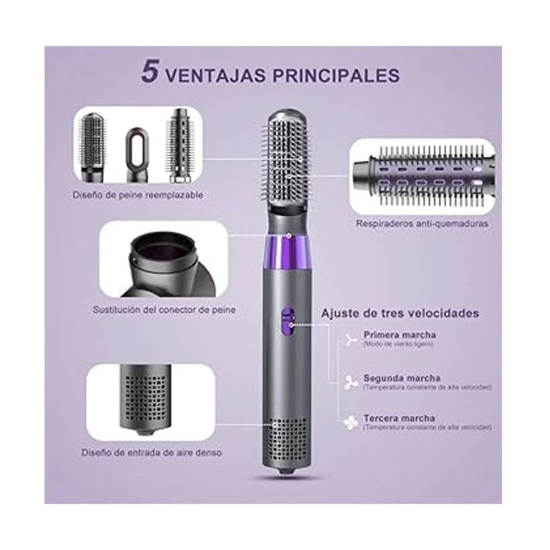 Cepillo Secador Ondulador De Pelo 3 En 1 Multifuncion-3