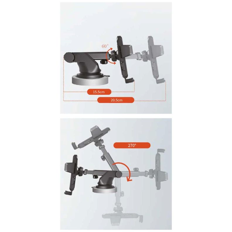Soporte Celular Con Brazo Para Automovil Negro Dblue-1