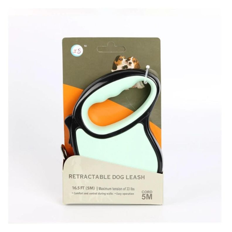 Cuerda Retractil 5M Flexible Paseo De Perro Cachorro Gris-5