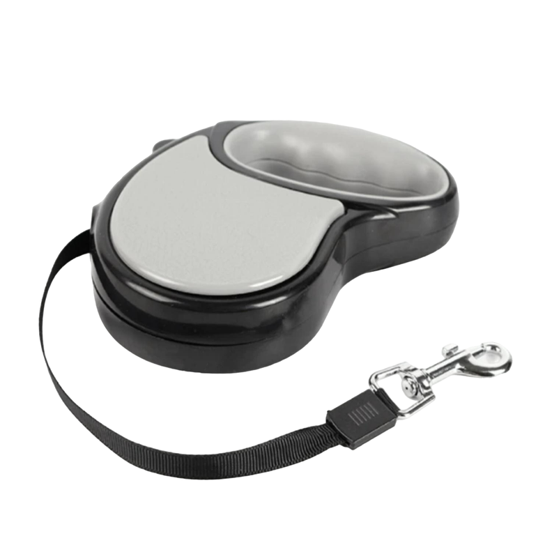 Cuerda Retractil 5M Flexible Paseo De Perro Cachorro Gris-0