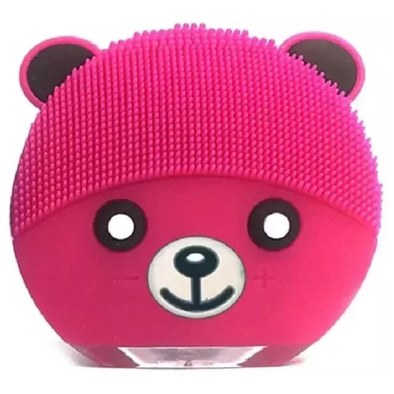 Cepillo Limpieza Facial Sonico De Silicona USB Osito Fucsia-0