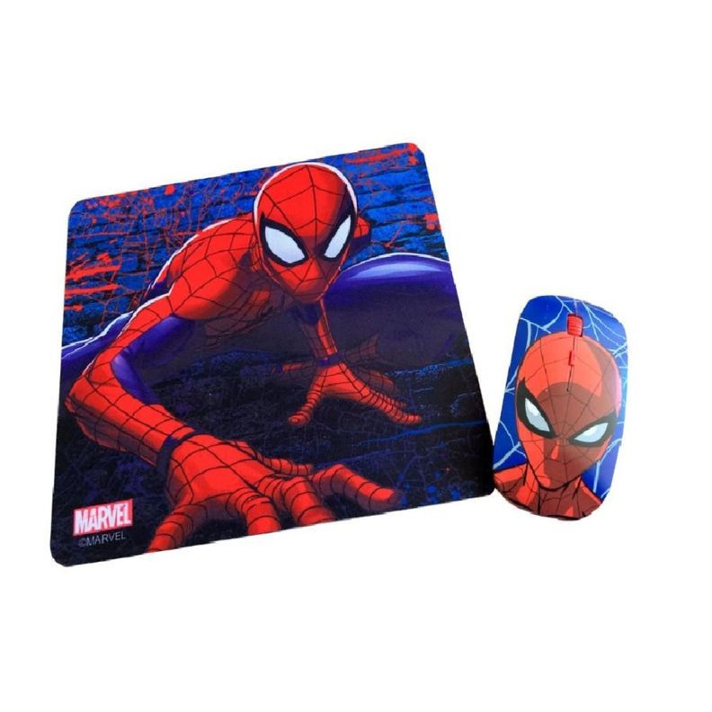 Kit Mouse Inalambrico USB 3B Y MousePad Spider Man-0