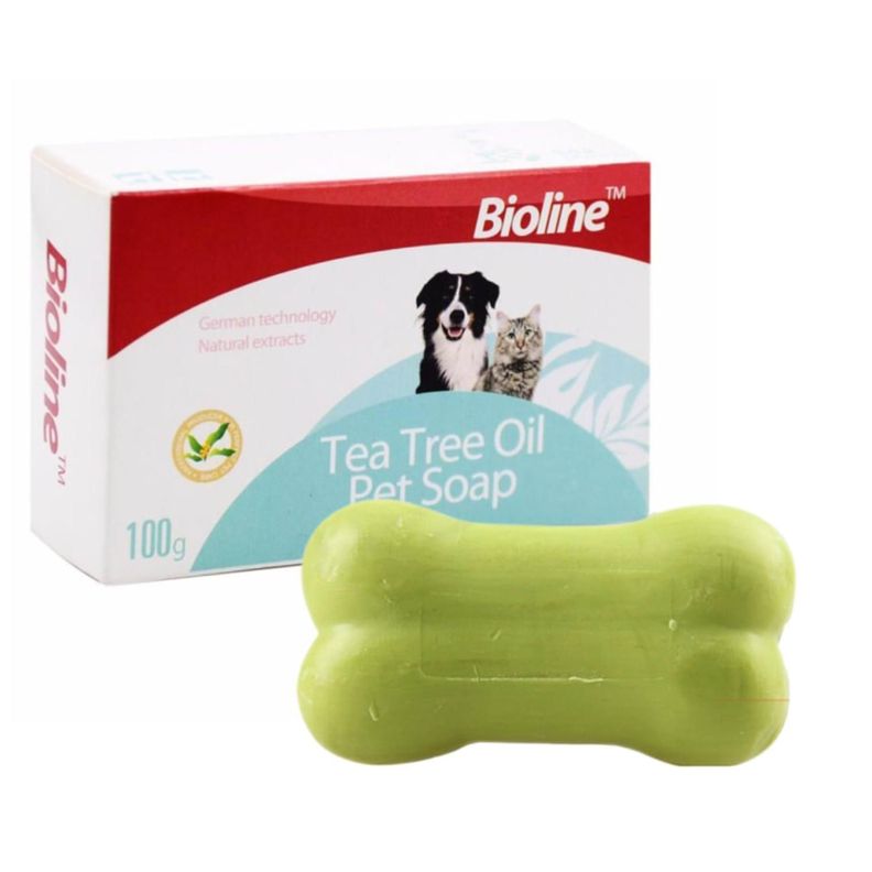 Jabon Barra Extracto De Te Para Bañar Mascotas 100g Bioline-1
