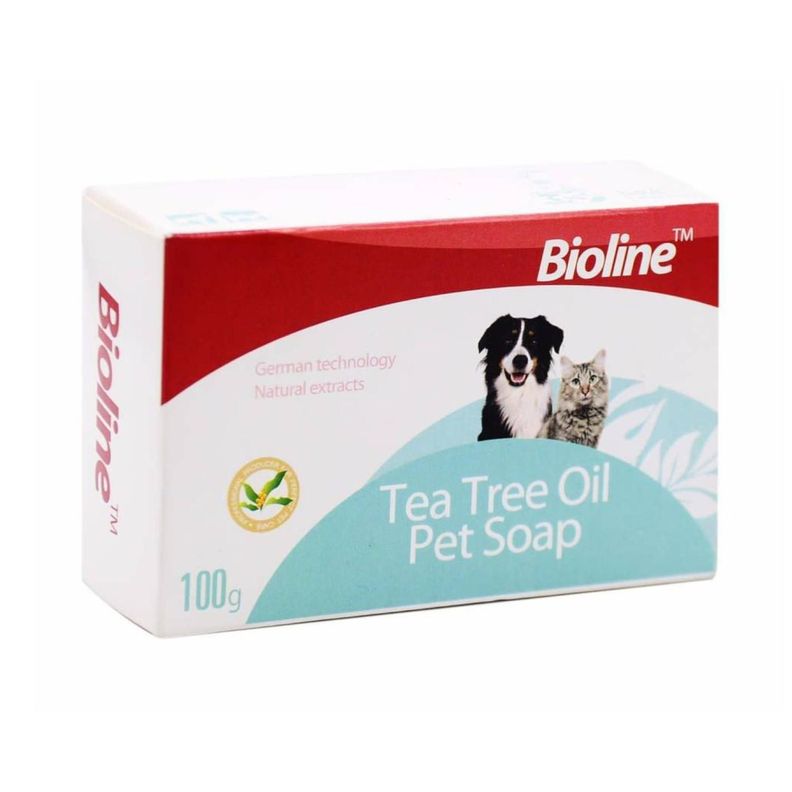 Jabon Barra Extracto De Te Para Bañar Mascotas 100g Bioline-0