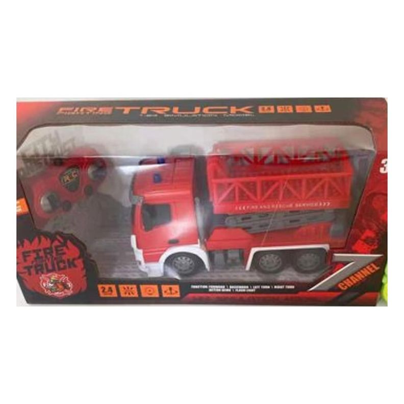 Juguete Camion De Bomberos A Control Remoto Escalera Rojo Infantil-3