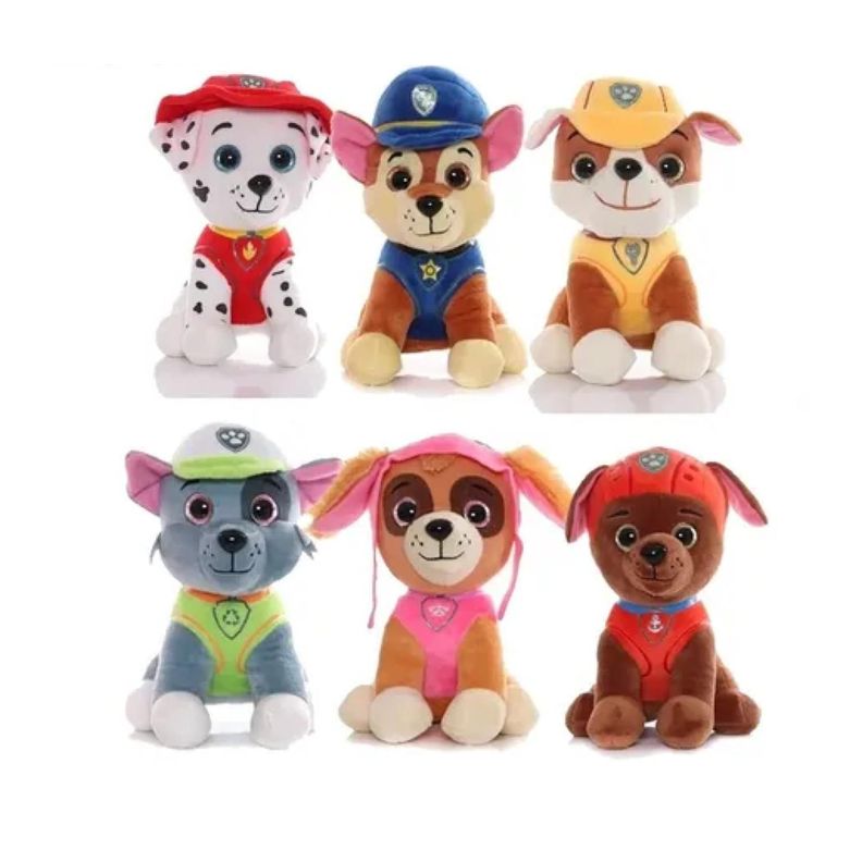 Juguete Pack 6 Peluches Paw Patrol 25cm Infantil-0