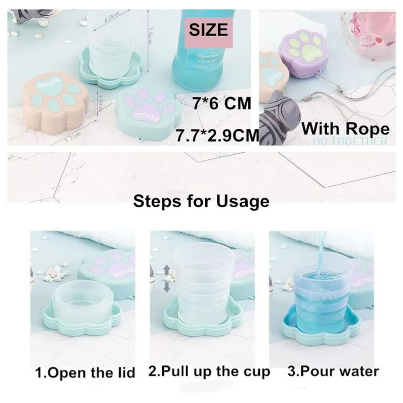 Vaso Plegable Portatil En Forma De Patita Colores Infantil-6